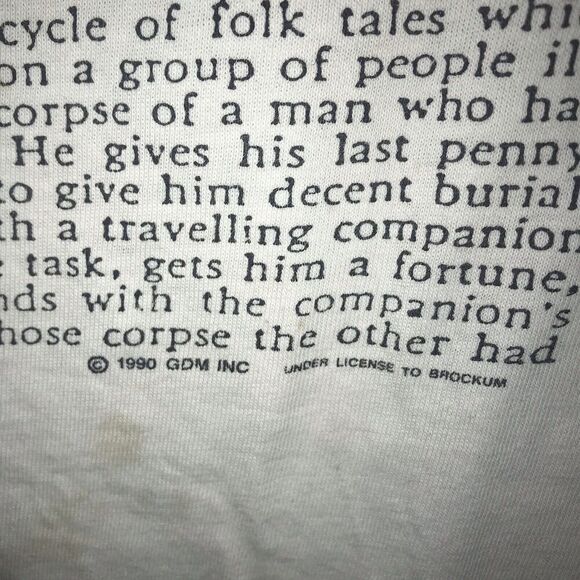 Grateful Dead Vintage 90's T-Shirt Skull World Single Stitch Fits Medium Brockum - Picture 6 of 16